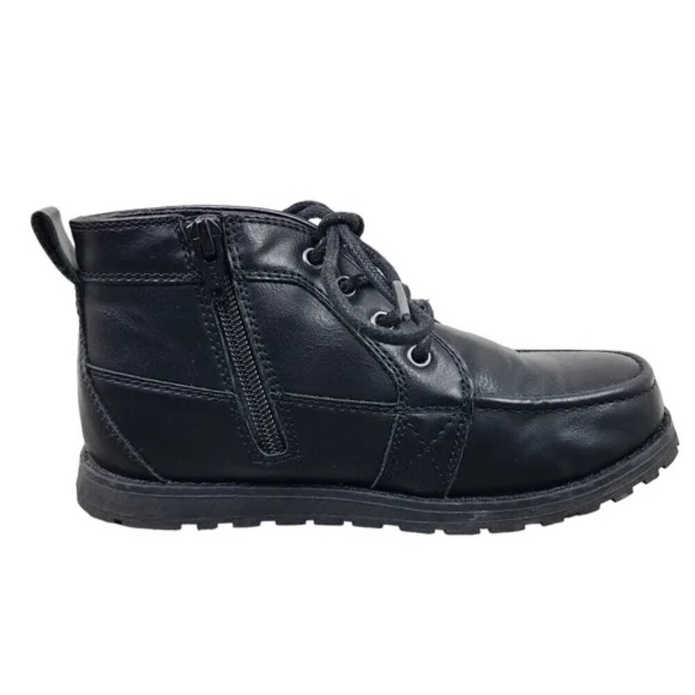 The Children's Place Boy's Black Lace Up Boots Size 2 Youth